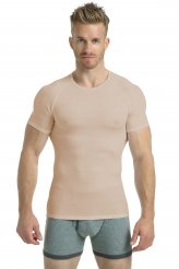 EVO TENCEL tan crew neck lightweight undershirt. Made in USA