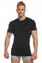 MicroModal Supima black crew neck undershirt. Made in America