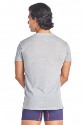 Retro Fit tri-blend heather grey deep v-neck lightweight undershirt | back