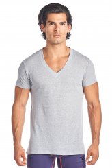 Retro Fit tri-blend heather grey deep v-neck lightweight undershirt