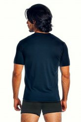 Black v-neck moisture wicking undershirt Wear under body armor.