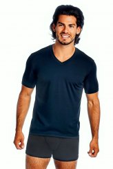 Black v-neck moisture wicking undershirt  Wear under kevlar.