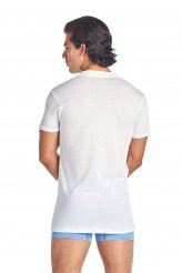 Retro Fit white deep v-neck undershirt | back
