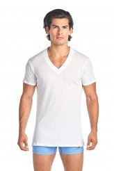 Retro Fit white deep v-neck lightweight undershirt