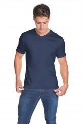 American Made Men's T-Shirts. Navy Blue v-neck TENCEL t-shirt for men.