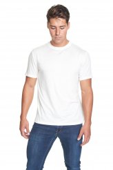 Made in USA Men's T-Shirts. White TENCEL crew neck t-shirt for men