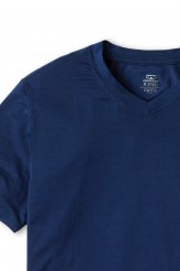 Navy blue v-neck TENCEL t-shirt for men. American Made.